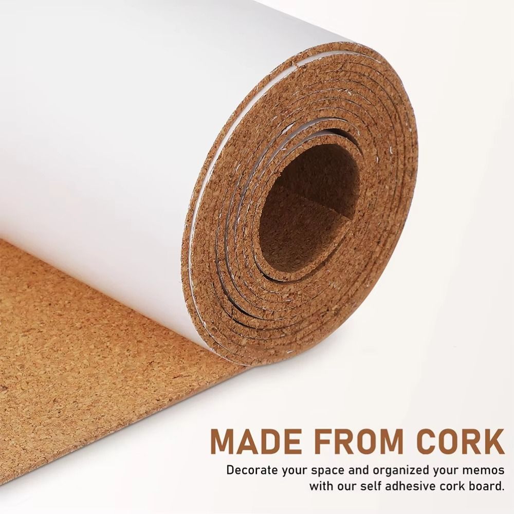 Bulletin Board Cork - 1m Self-Adhesive Cork Roll 2mm Thick