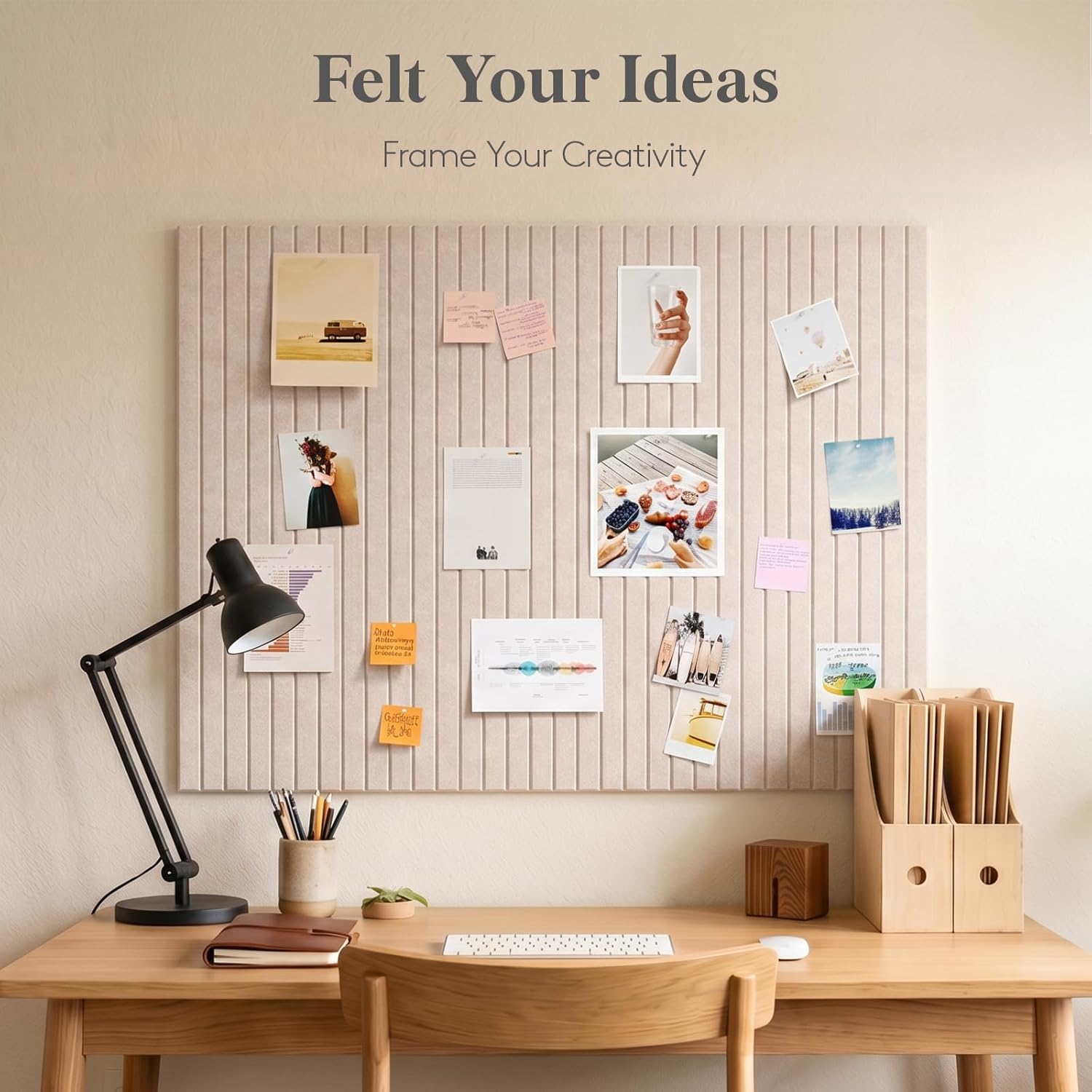 Bulletin Board Cork - QS 6 PCS Felt Wall Tiles，Cork