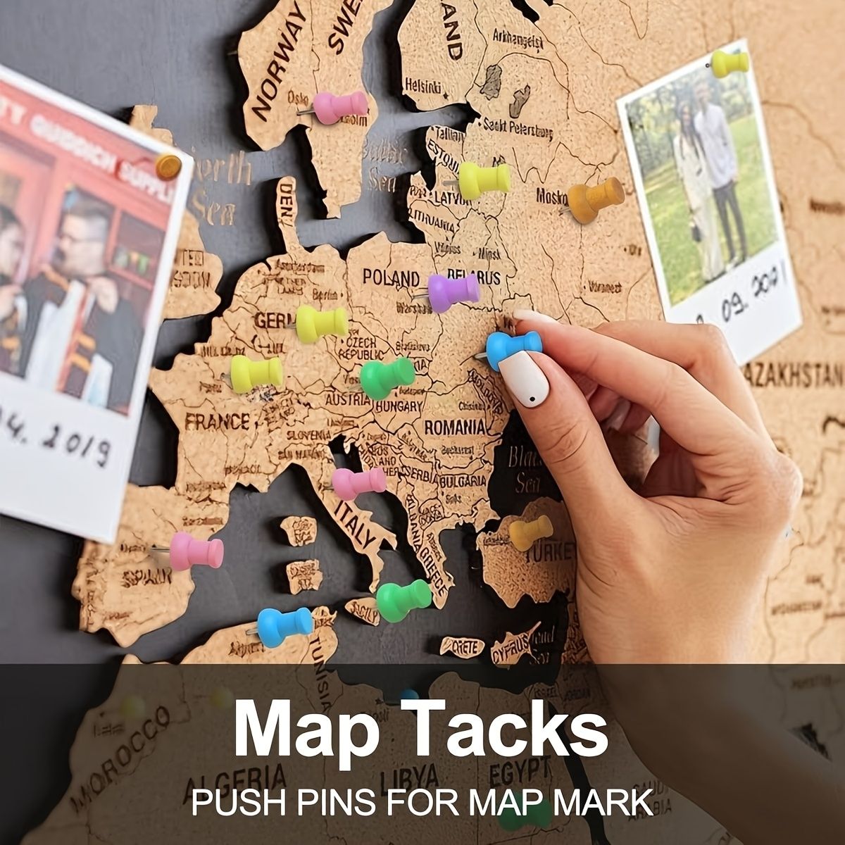 50Pcs Colorful Wood Push Pins  - Bulletin Board Cork 评论和价格