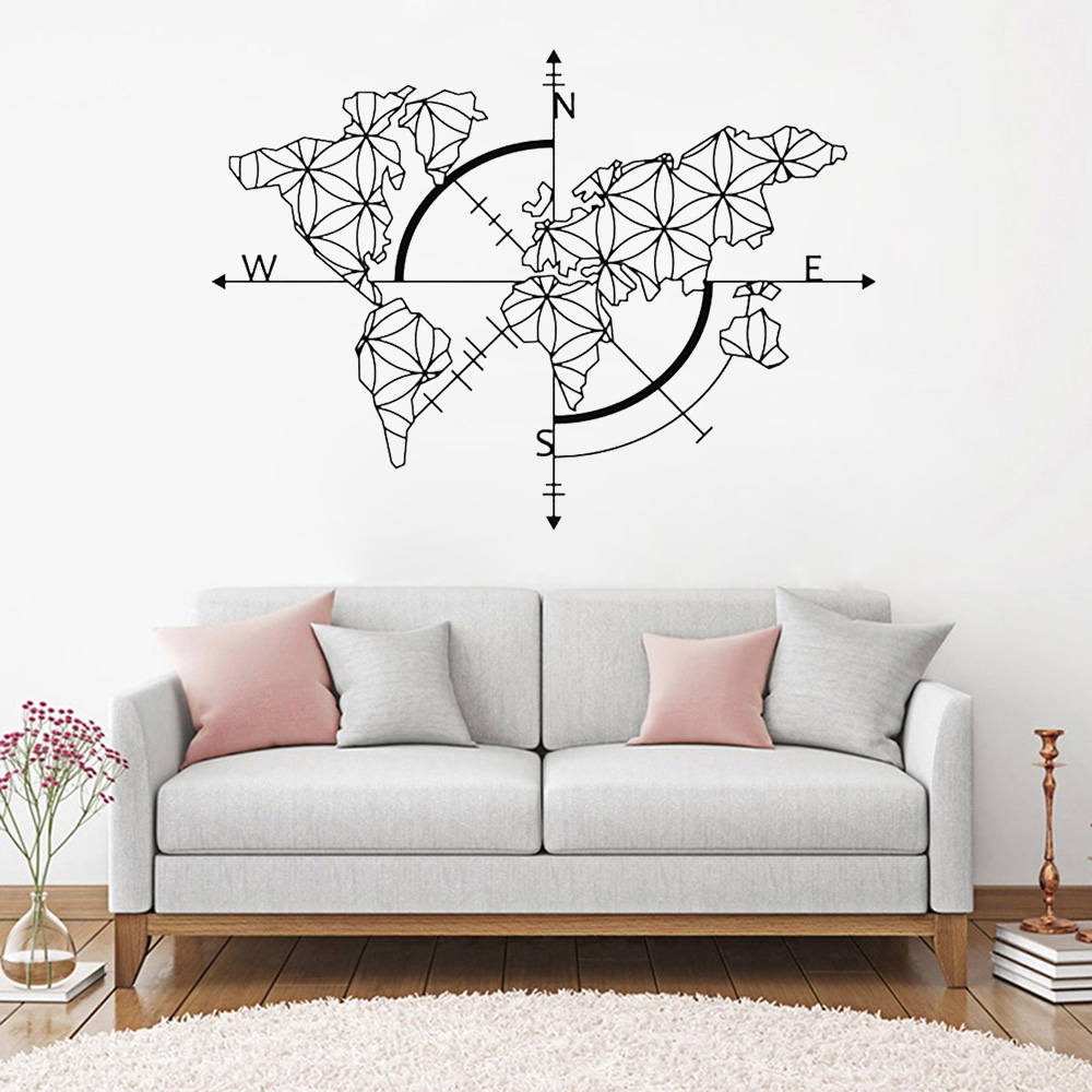 World Map Art Wall Decal World - Office Furniture Removal 评论和价格