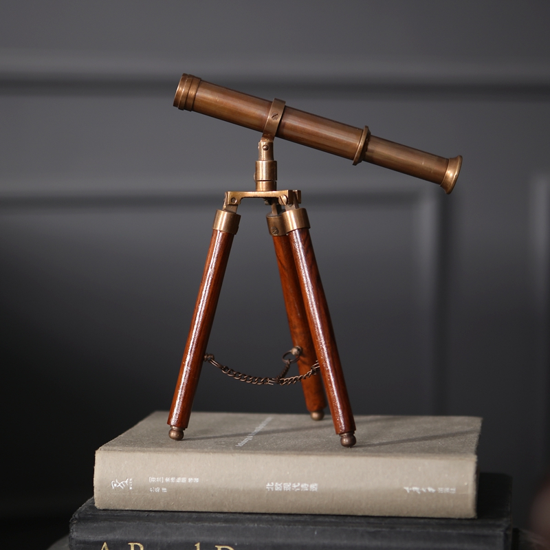 Retro Brass Telescope Desktop  - Office Furniture Loft 评论和价格