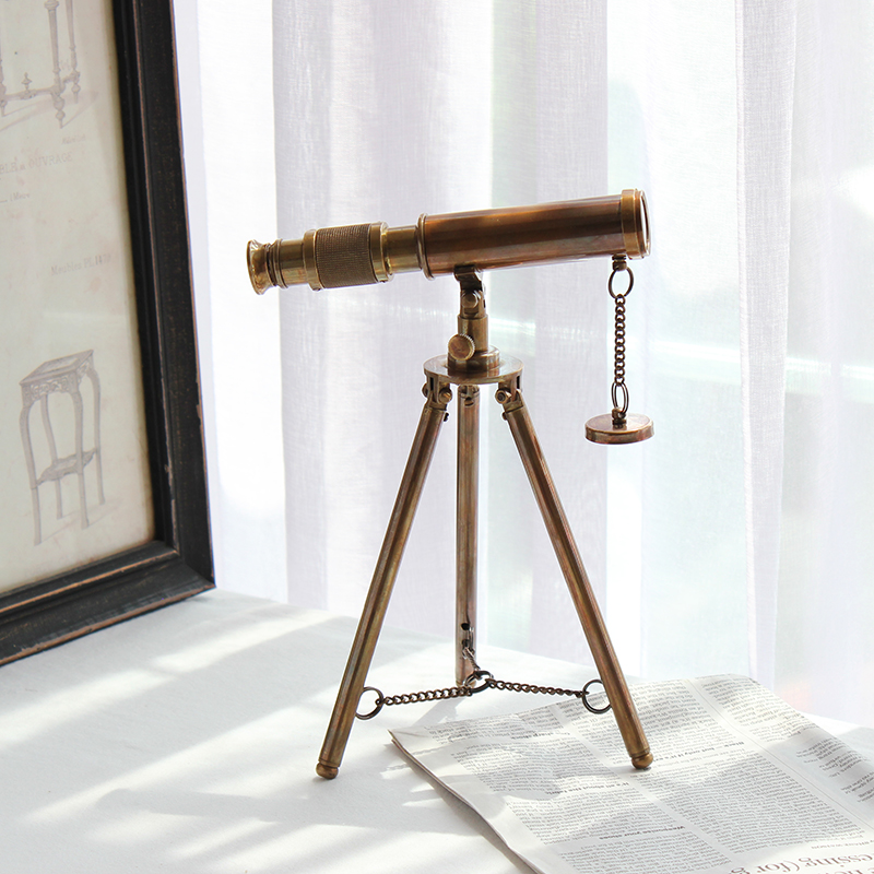Retro Brass Telescope Desktop  - Office Furniture Loft 评论和价格