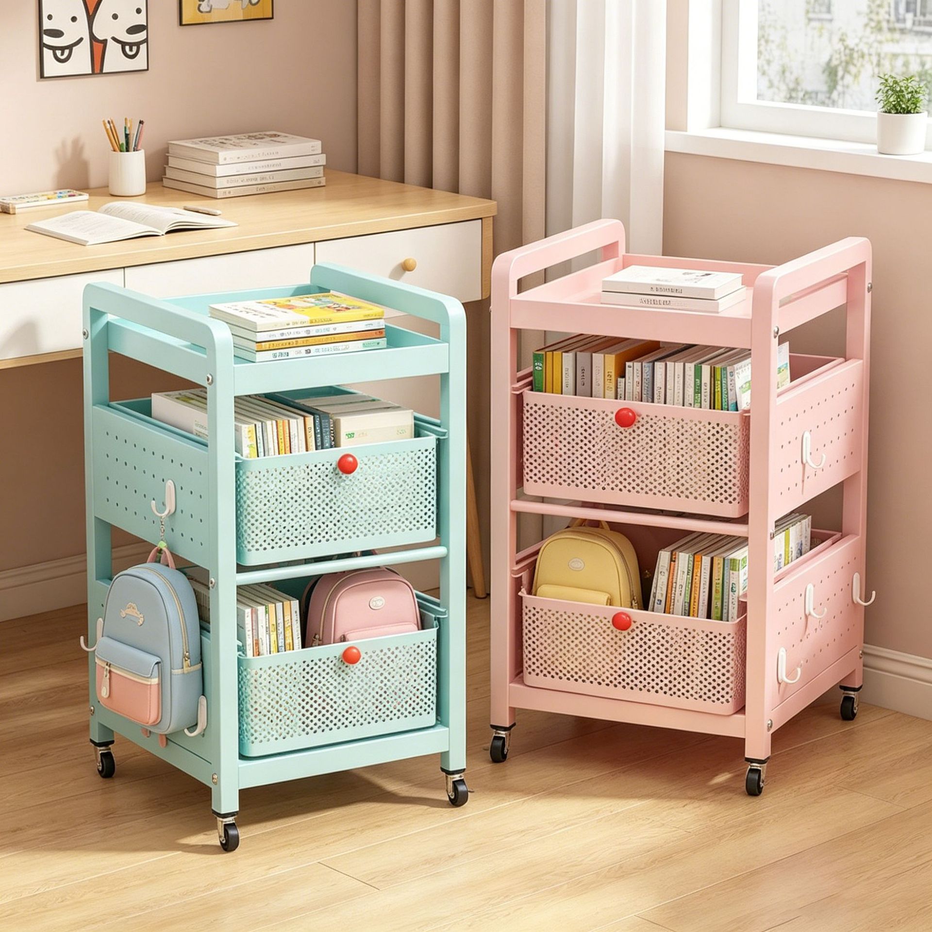 Four Tier Rolling Storage Cart - Book Cart Rolling 评论和价格