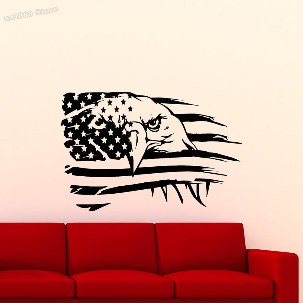 American Flag Wall Decal Eagle - Office Furniture Usa 评论和价格
