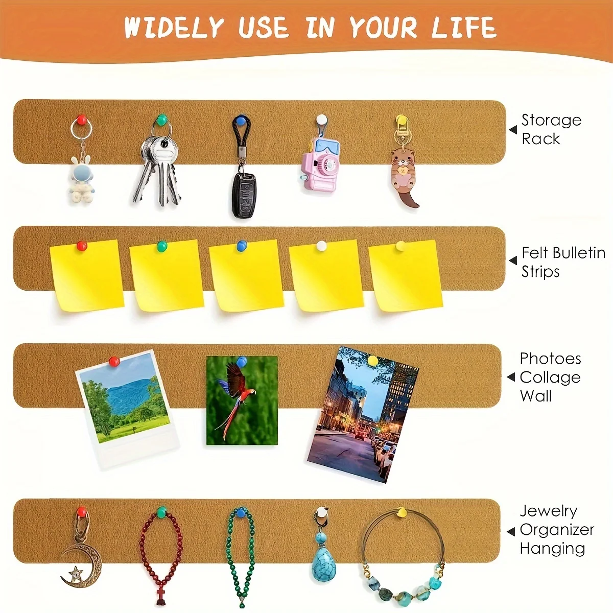 1-3Pcs 30x5cm Self-Adhesive Co - Bulletin Board Cork 评论和价格