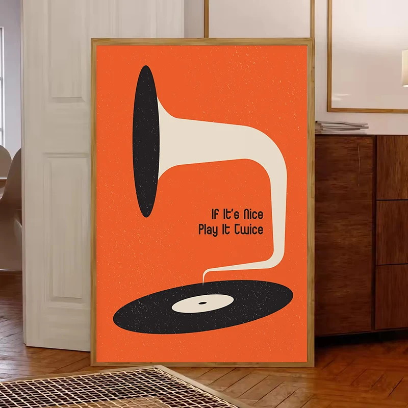 Mid Century Vinyl Record Canva - Office Furniture Design 评论和价格