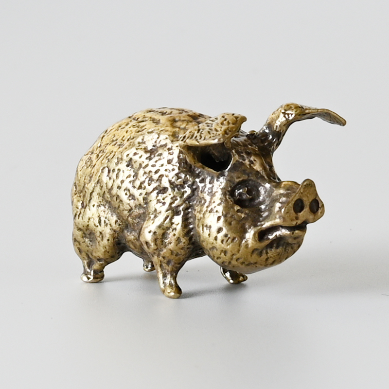 Vintage Brass Pig Small Orname - Office Furniture Loft 评论和价格