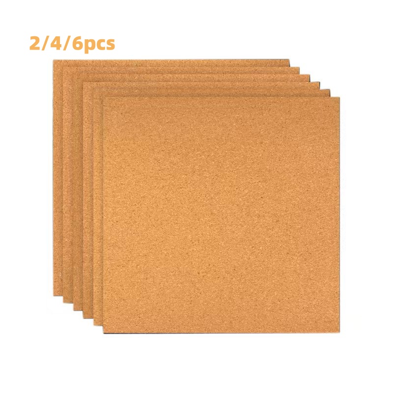 2/4/6 Pieces of Square Cork Bo - Bulletin Board Cork 评论和价格