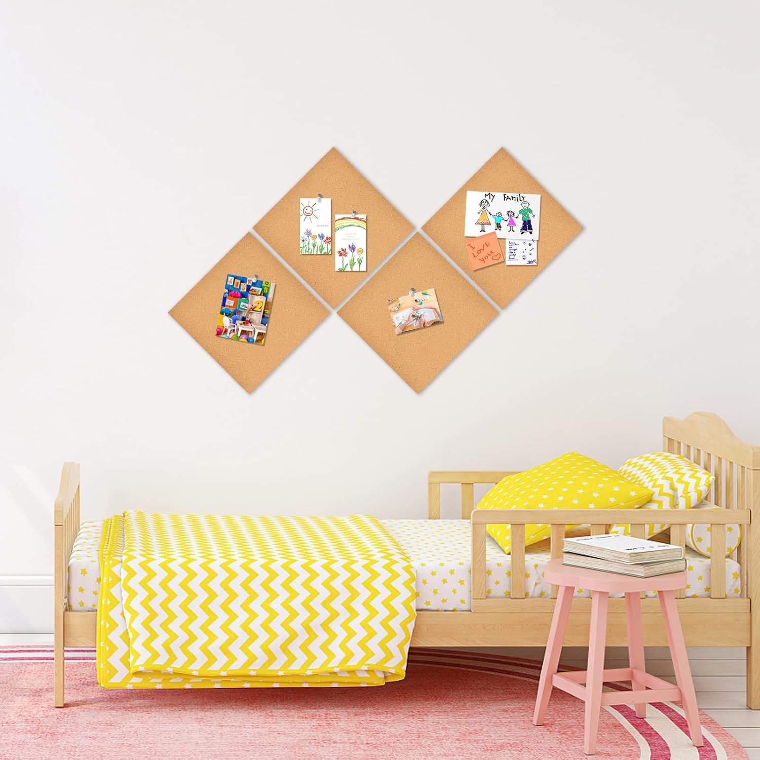 2/4/6 Pieces of Square Cork Bo - Bulletin Board Cork 评论和价格