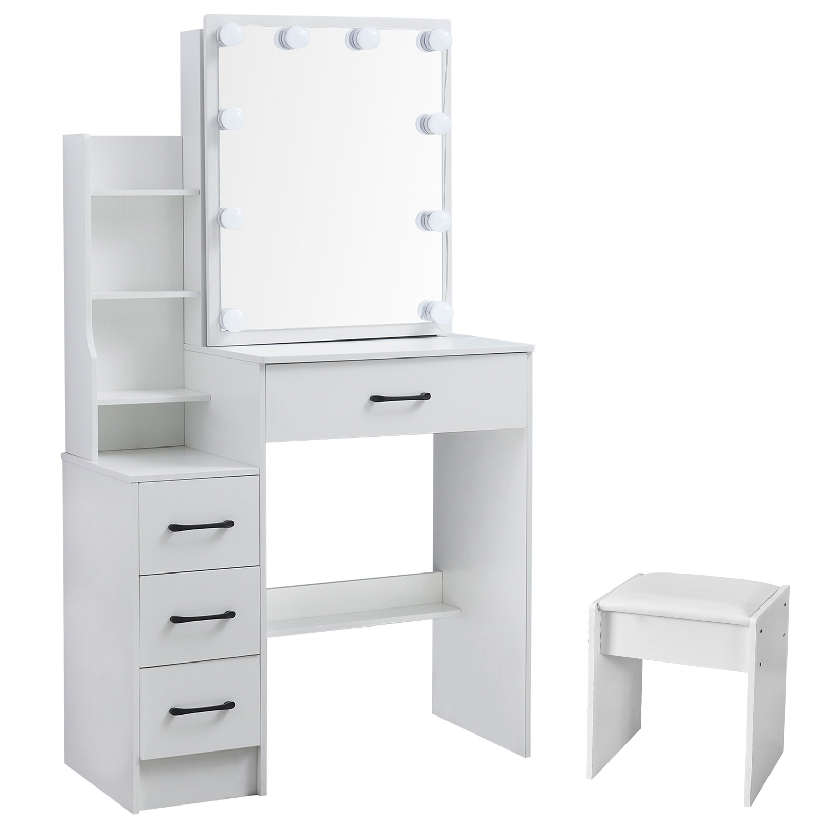 LED Makeup Vanity Desk Set wit - Office Furniture Credenza 评论和价格